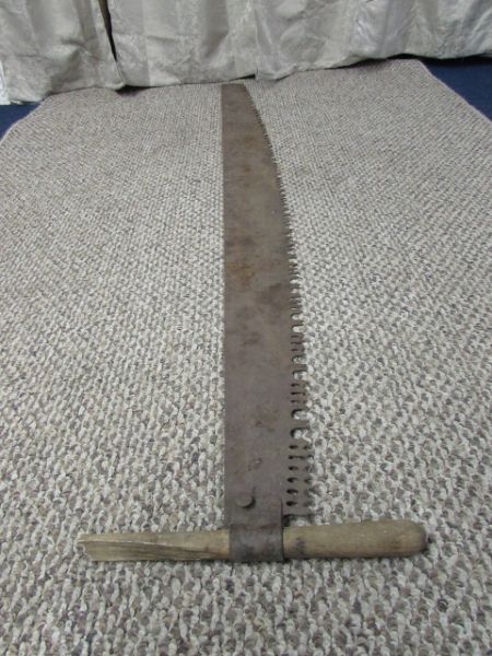 ANTIQUE TWO MAN CROSSCUT SAW