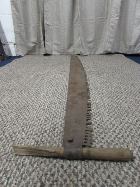 ANTIQUE TWO MAN CROSSCUT SAW