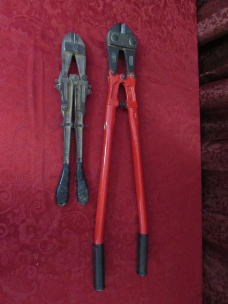 TWO  BOLT CUTTERS, ONE VINTAGE