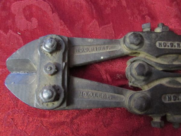 TWO  BOLT CUTTERS, ONE VINTAGE