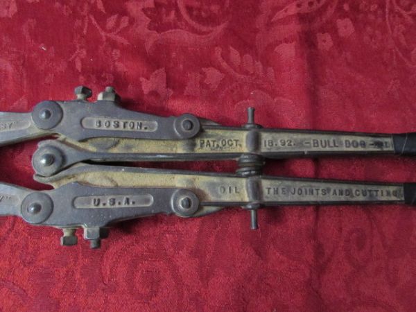 TWO  BOLT CUTTERS, ONE VINTAGE