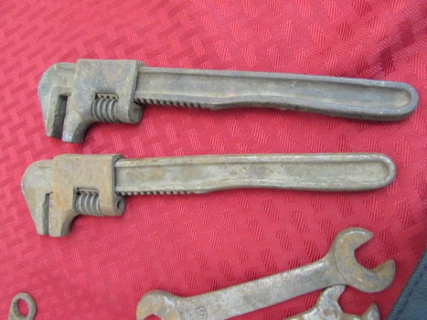 LOTS OF VINTAGE WRENCHES.  