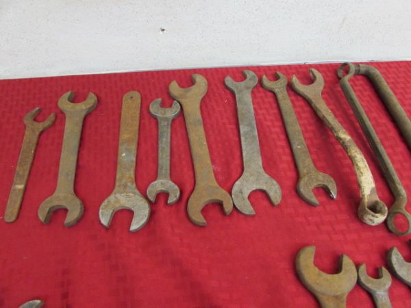 LOTS OF VINTAGE WRENCHES.  