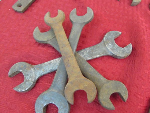 LOTS OF VINTAGE WRENCHES.  