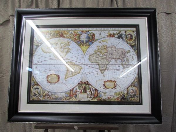  FRAMED ARTISTIC RENDITION OF THE OLD WORLD