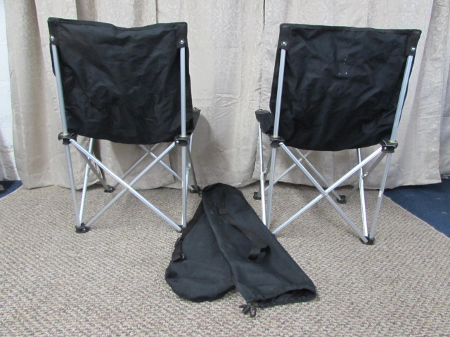 Lot Detail - TWO PORTABLE FOLDING CHAIRS WITH STORAGE BAGS