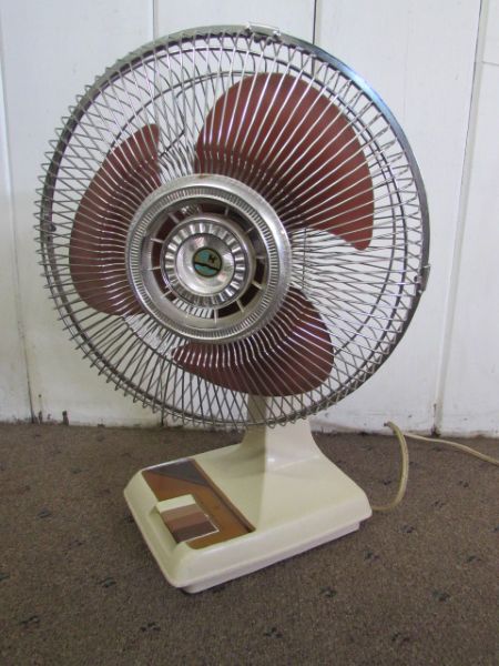 Lot Detail - FLOOR STAND FAN, TABLE TOP FAN AND A HEATER!