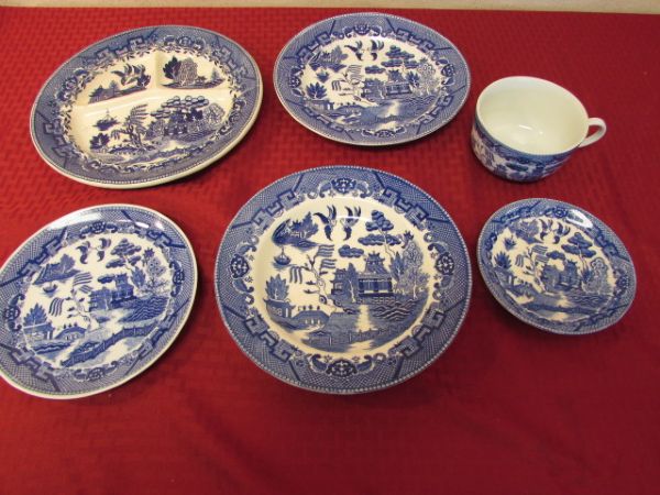 BLUE WILLOW DISHES MADE IN JAPAN