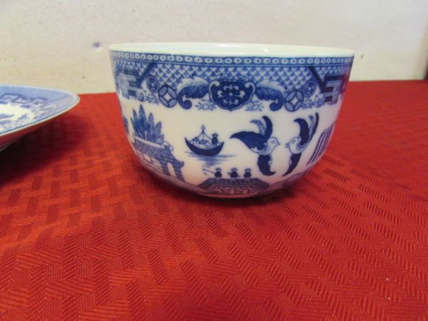 BLUE WILLOW DISHES MADE IN JAPAN