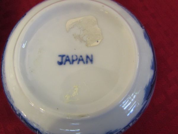 BLUE WILLOW DISHES MADE IN JAPAN