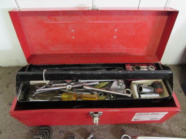 TWO TOOL BOXES WITH AN ASSORTMENT OF TOOLS