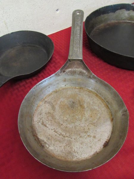 CAST IRON CASSEROLE PANS CAST IRON SKILLET & STEEL COLD HANDLE PANS