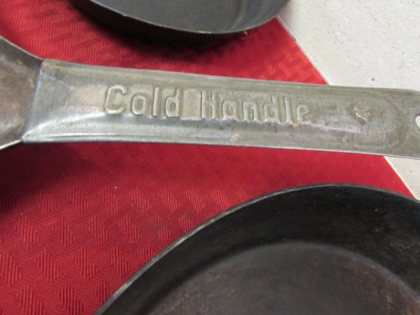 CAST IRON CASSEROLE PANS CAST IRON SKILLET & STEEL COLD HANDLE PANS