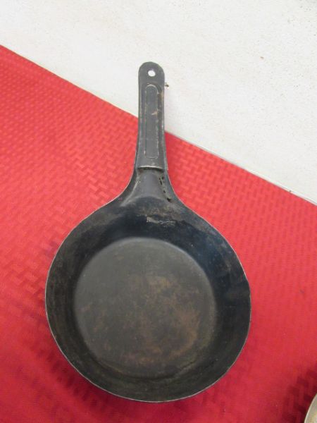 CAST IRON CASSEROLE PANS CAST IRON SKILLET & STEEL COLD HANDLE PANS