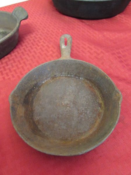 CAST IRON CASSEROLE PANS CAST IRON SKILLET & STEEL COLD HANDLE PANS