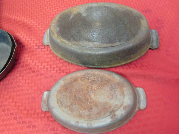 CAST IRON CASSEROLE PANS CAST IRON SKILLET & STEEL COLD HANDLE PANS