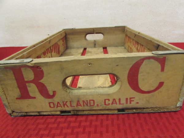 VINTAGE WOODEN ROYAL CROWN COLA CRATE