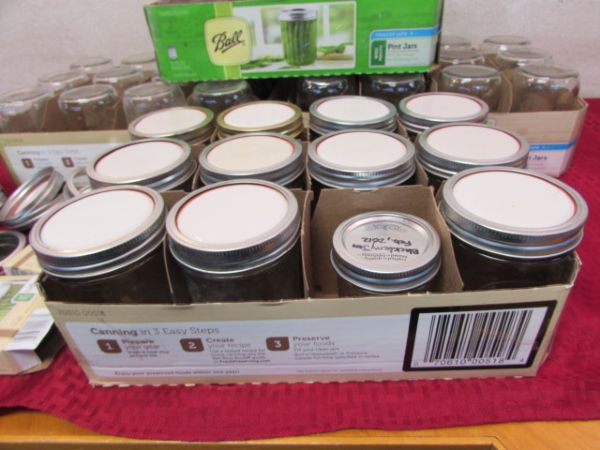 FOUR DOZEN KERR & BALL CANNING  JARS WITH LIDS