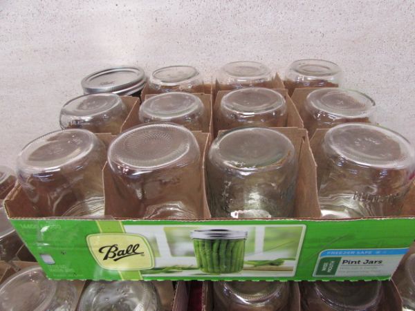 FOUR DOZEN KERR & BALL CANNING  JARS WITH LIDS