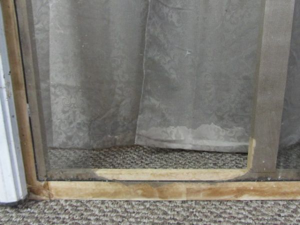 VINTAGE WOOD FRAME SCREEN DOOR