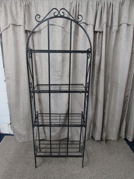 WROUGHT IRON BAKERS RACK