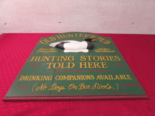 OLD HUNTER'S PUB DUCK SIGN