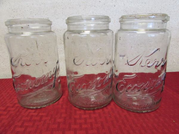 ANTIQUE KERR SELF SEALING CANNING JARS