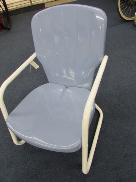 BEAUTIFULLY RESTORED, RETRO, POWDER COATED PATIO CHAIR ***NO RESERVE**