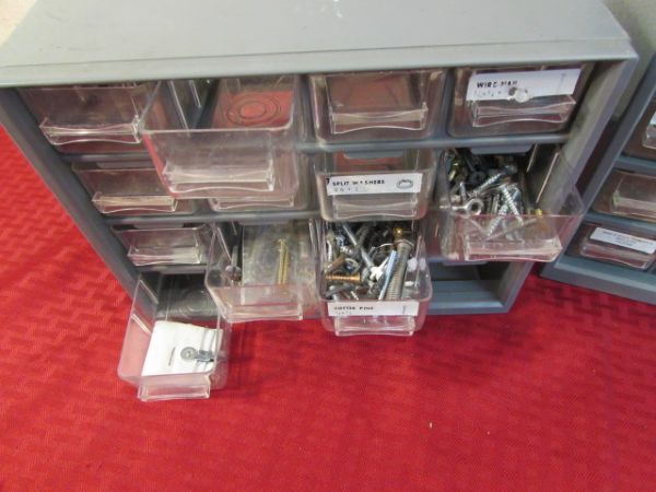 THREE SETS OF HARDWARE DRAWERS