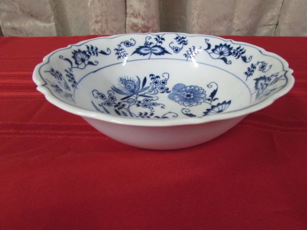 BLUE DANUBE DISHES BY MULTIPLE MAKERS & TWO SERVING PLATTERS