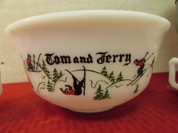 ADORABLE TOM & JERRY SET & 3 STAINLESS MIXING BOWLS