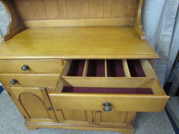 EARLY AMERICAN TWO PIECE HUTCH