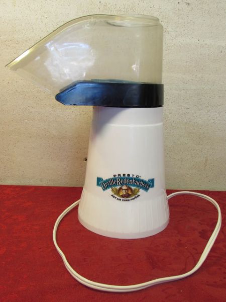 SMALL APPLIANCES - AIR POPPER, VINTAGE COFFEE POT, ELECTRIC KNIFE & MORE