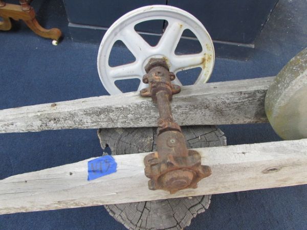 ANTIQUE STONE WHEEL & BENCH TOOL SHARPENER