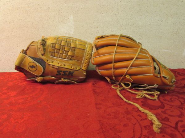 TWO KID'S BASEBALL MITTS