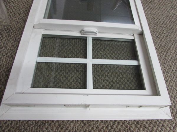 HORIZONTAL DOUBLE PANE, VINYL FRAMED WINDOW.