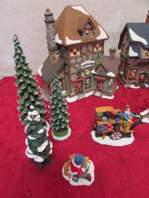 Lot Detail - CHRISTMAS VILLAGE CERAMIC HOUSES &amp; FIGURES.