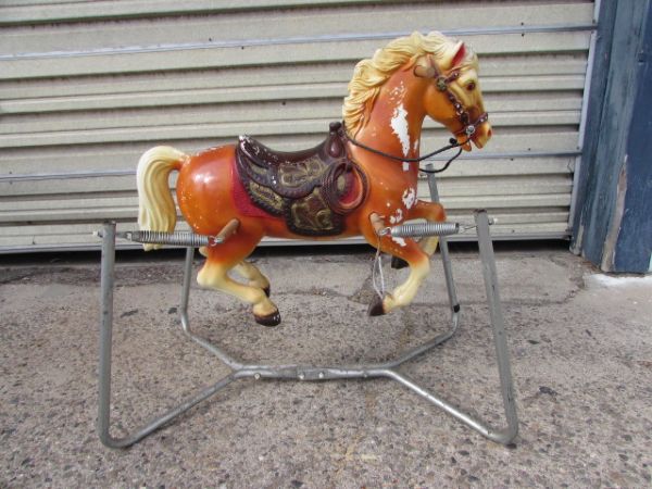 vintage bouncing rocking horse