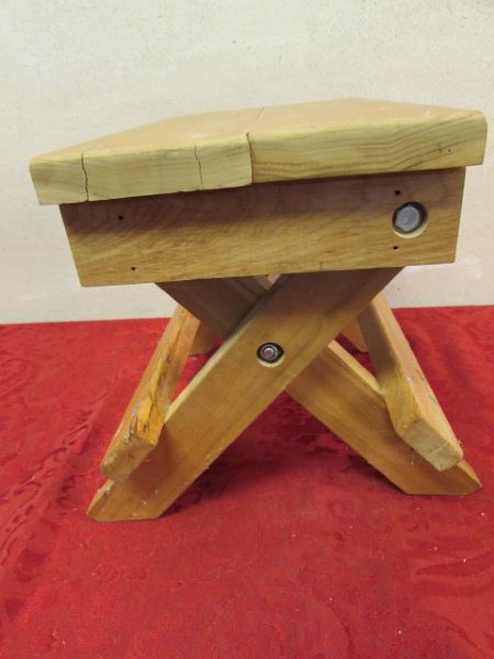 HANDMADE  WOODEN STEP STOOL