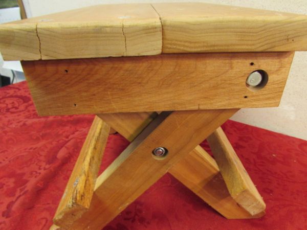 HANDMADE  WOODEN STEP STOOL