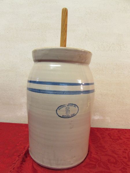 MARSHALL POTTERY BUTTER CHURN CROCK #5