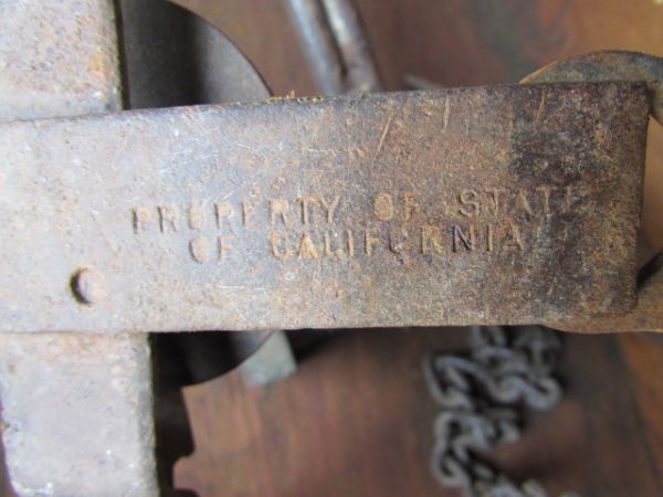 ANTIQUE STEEL TRAP & BOX