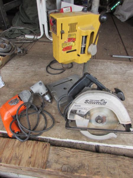 CRAFTSMAN CIRCULAR SAW, BENCH DRILL PRESS & DRILL