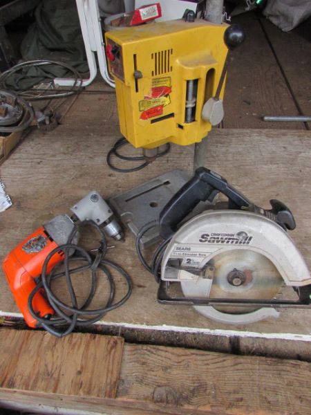 CRAFTSMAN CIRCULAR SAW, BENCH DRILL PRESS & DRILL