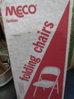 MECO METAL FOLDING CHAIRS IN UNOPENED BOX