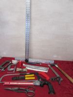 T-SQUARE, HAMMER, HACK SAW, ENGRAVER & MORE TOOLS