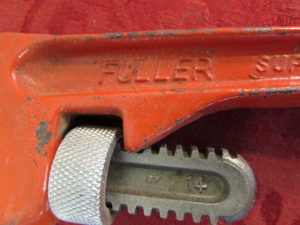 TWO PIPE WRENCHES & A PIPE CUTTER