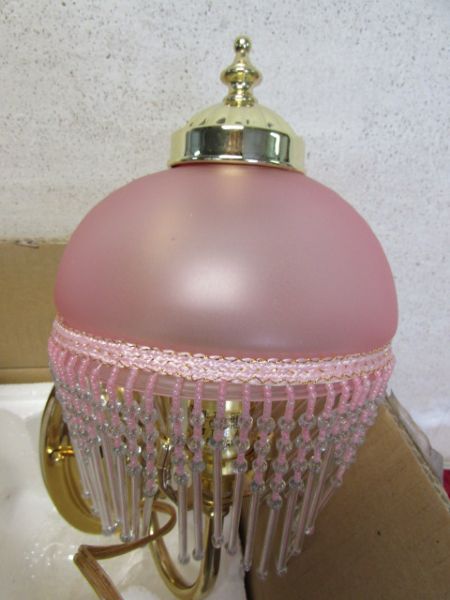 ELEGANT 1920'S STYLE PINK WALL SCONCE