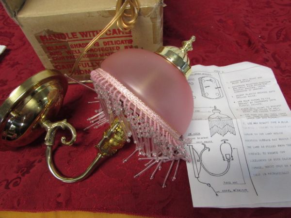 ELEGANT 1920'S STYLE PINK WALL SCONCE