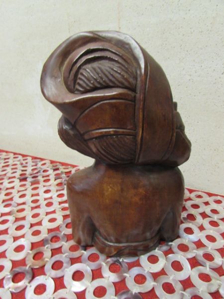 GO TOPICAL!  CARVING, FABRIC, NAPKIN HOLDERS, ABALONE SHELL BUREAU SCARF & MORE